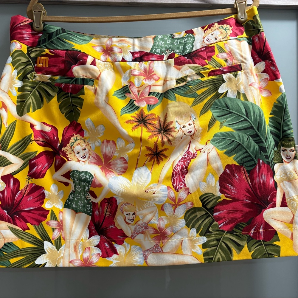 Loudmouth Women's Tropical Print Skort - Yellow, Red, Green - Picture 3 of 5